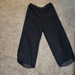 High wasted black silk parachute dress pants